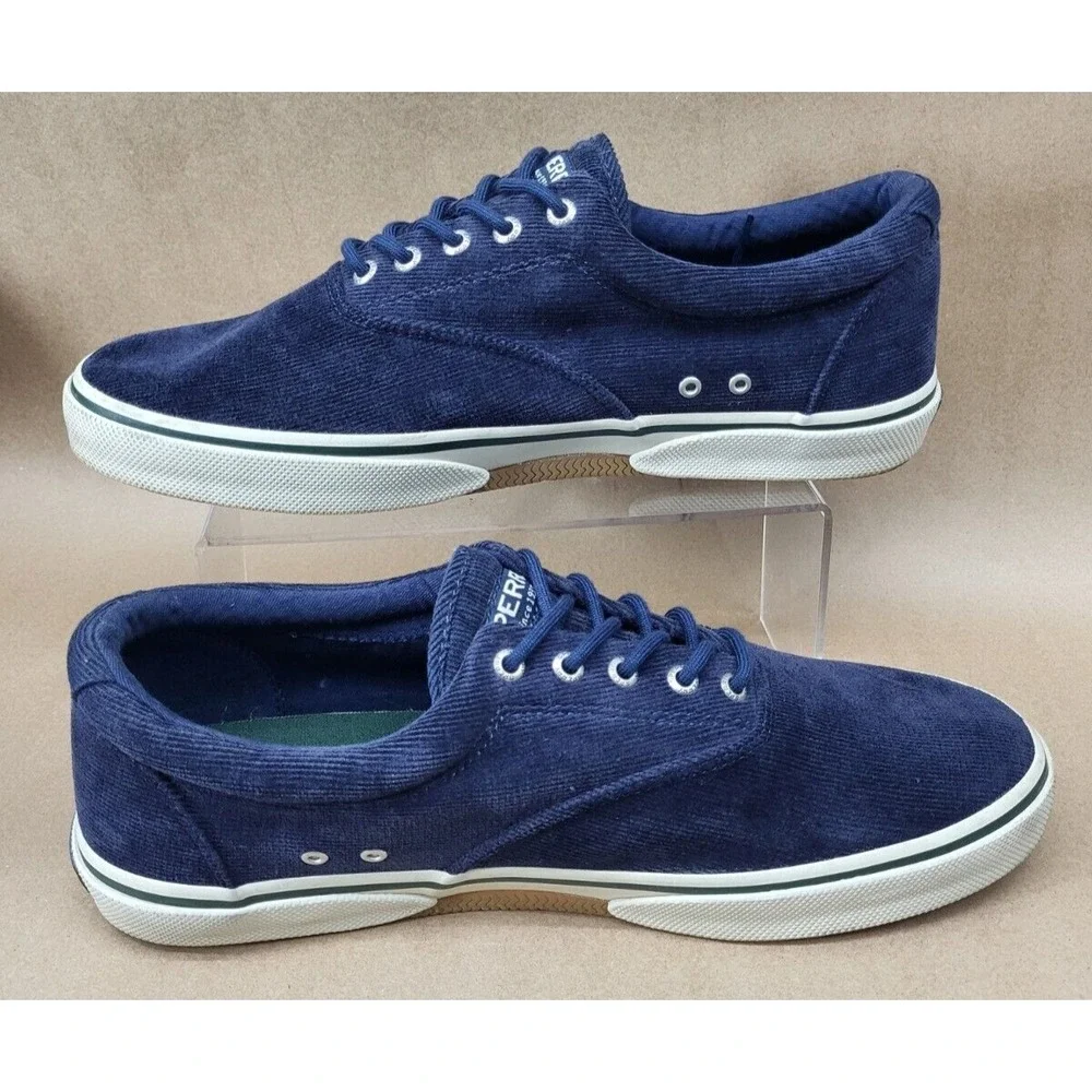 Sperry Halyard CVO Mens Sz 12 Canvas Sneaker Corduroy Mens Navy White STS21343